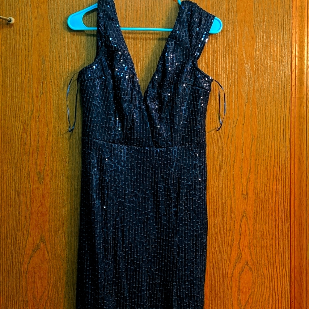 Navy sequin dress
